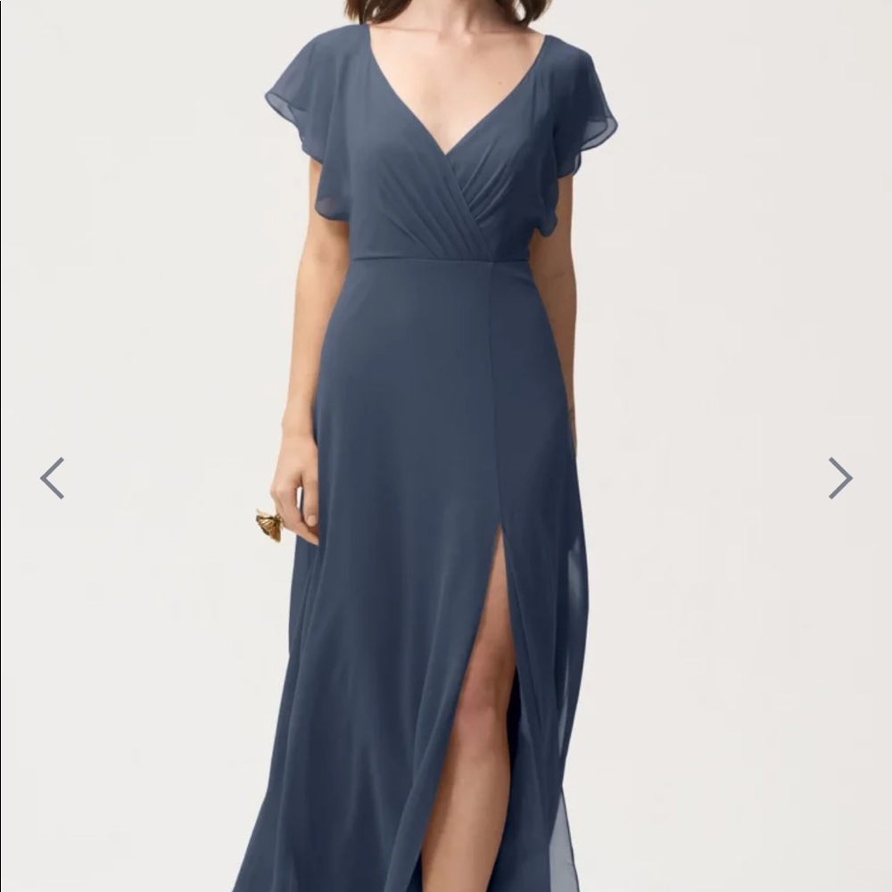 Jenny Yoo Alanna Flutter Sleeve Open Back Dress Size 4